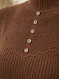 Sweater Térmico Mujer Café Botones Decorativos Invierno - Miniatura 5