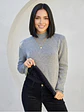 Sweater Térmico Mujer Gris Forrado de Invierno - Miniatura 1