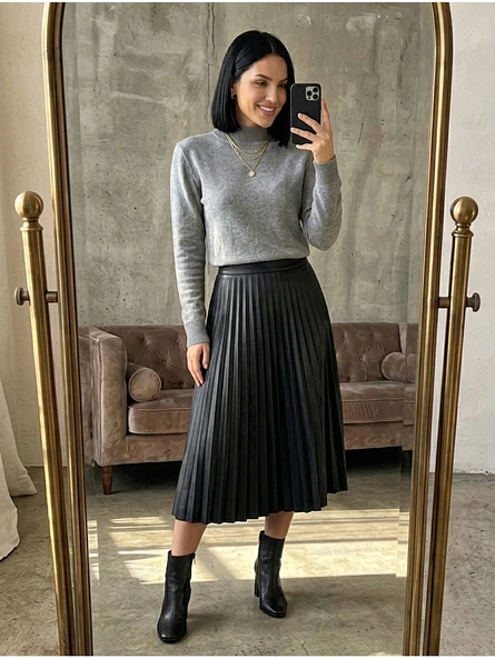 Sweater Térmico Mujer Gris Forrado de Invierno 2