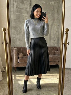 Sweater Térmico Mujer Gris Básico Forrado | Carobaska