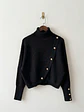 Sweater Negro Mujer Cuello Alto con Botones Dorados - Miniatura 9