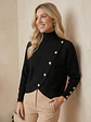 Sweater Negro Mujer Cuello Alto con Botones Dorados - Miniatura 8