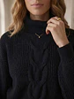 Chaleco Crop Negro Mujer Tejido Trenzado Mangas Globo - Miniatura 7