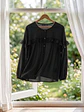 Blusa Negra Mujer con vuelos manga Larga Elegante | Carobaska - Miniatura 8