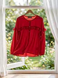 Blusa Roja Mujer Elegante Manga Larga | Carobaska - Miniatura 3