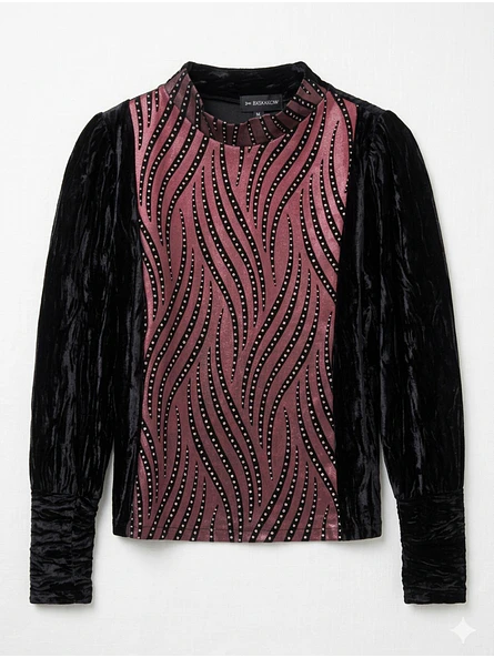 Sweater de Terciopelo Negro con Brillos  de Fiesta 9