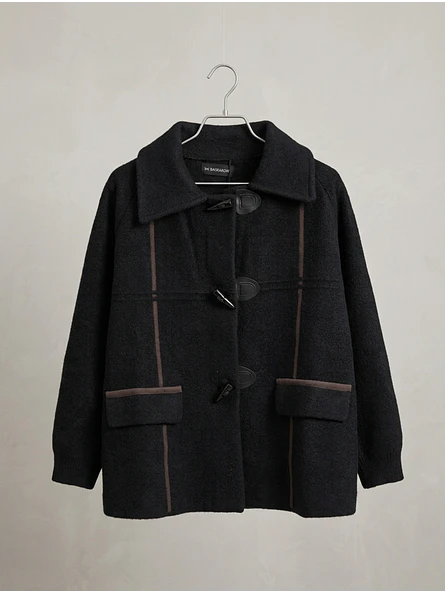 Abrigo Negro Mujer Estilo Montgomery de Invierno 9