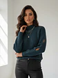 Chaleco Tejido Mujer Verde Petróleo Elegante - Miniatura 1