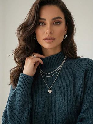 Chaleco Tejido Mujer Verde Petróleo Elegante | Carobaska