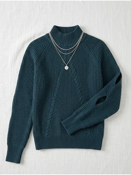 Chaleco Tejido Mujer Verde Petróleo Elegante 6
