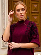 Sweater Burdeo Mujer Manga Murciélago Bordado - Miniatura 7