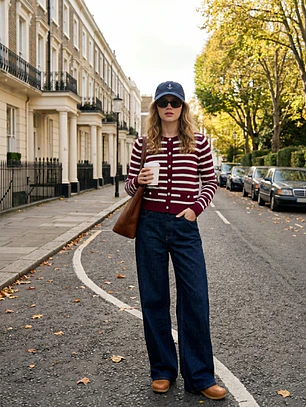 Chaleco Marinero Mujer a Rayas Burdeo y Blanco Chanel | Carobaska