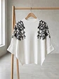 Sweater Blanco Mujer Manga Murciélago Bordado - Miniatura 5