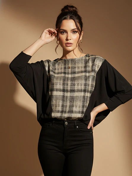 Polera Dorada Mujer Elegante Manga Murciélago 9