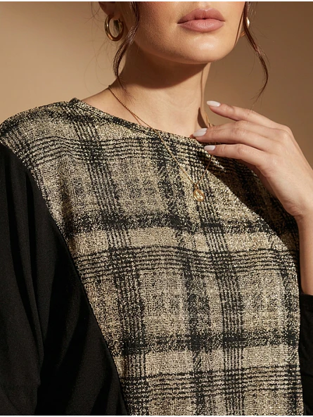 Polera Dorada Mujer Elegante Manga Murciélago 15