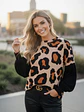Sweater Mujer animal print con Mangas Globo Negra - thumbnail 1