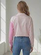 Blusa de Rayas Mujer Rosada Estilo Casual - Miniatura 3