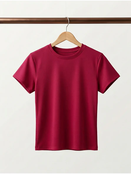 Polera Básica Roja Mujer Manga Corta 6