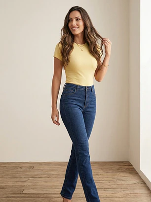 Polera Básica Mujer Amarilla Manga Corta | Carobaska