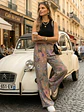 Pantalón Beige Mujer con Flores Pastel Tiro Alto - Miniatura 4