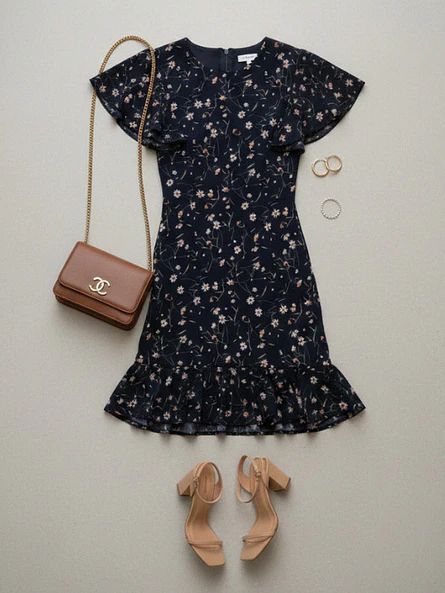 Vestido Corto Mujer Floreado vuelos Hecho en Chile 4