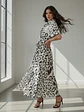 Vestido Camisero Animal Print Blanco Mujer - Miniatura 7