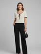 Crop top Acanalado Beige Lazo Burdeo - Miniatura 3
