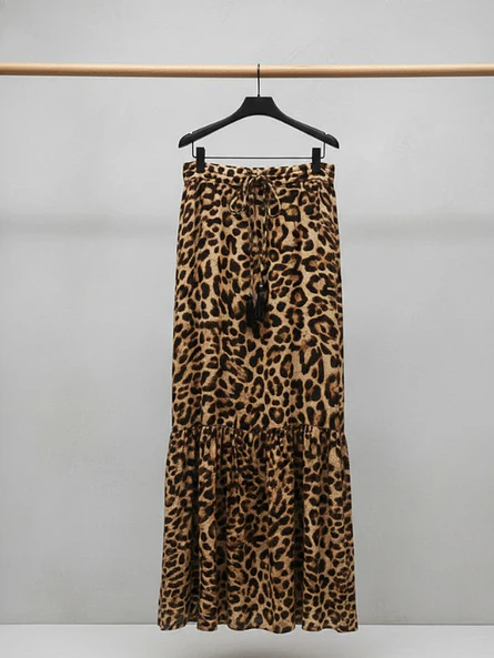 Falda Larga Mujer Animal Print con Aberturas | Carobaska 5