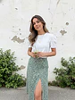 Falda Midi Mujer Verde con Estampado Floral | Carobaska - Miniatura 3