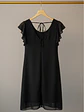 Vestido Negro Mujer de Gasa con Brillos de Fiesta - Miniatura 4