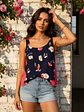 Polera Azul Mujer con Estampado Floral - Miniatura 1