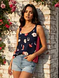 Polera Azul Mujer con Estampado Floral - Miniatura 3