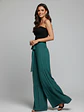 Pantalón Palazzo Mujer Verde Esmeralda Tiro Alto | Carobaska - Miniatura 3