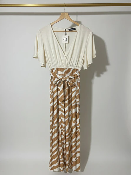 Enterito Largo Mujer Animal Print Cebra Camel 4