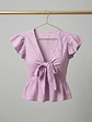 Top Lila Mujer con Broderie y Amarras - Miniatura 6