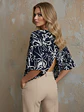 Polera Oversize Mujer Azul estampado Floral Manga Murciélago - Miniatura 2