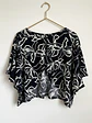Polera Oversize Mujer Azul estampado Floral Manga Murciélago - Miniatura 7