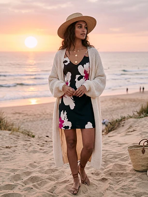 Vestido Flores Negro mujer Pavilos diseño de Autor | Carobaska