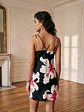 Vestido Mujer Negro con Estampado Floral - Miniatura 4