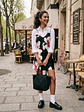 Vestido Mujer Negro con Estampado Floral - Miniatura 6