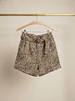 Short Animal Print Beige Mujer Tiro Alto con Cinturón - Miniatura 3