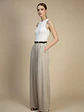 Pantalón Palazzo Beige Mujer con Pinzas - Miniatura 1