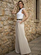 Pantalón Palazzo Beige Mujer con Pinzas - Miniatura 5