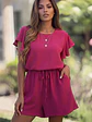 Enterito Corto Fucsia Mujer de Verano con Mangas Olán - Miniatura 1