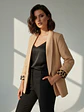 Blazer Beige Mujer con Forro Animal Print - Miniatura 1