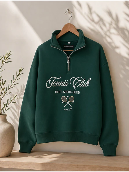 Poleron Oversize Mujer Forrado Medio Cierre | Tennis Club 19