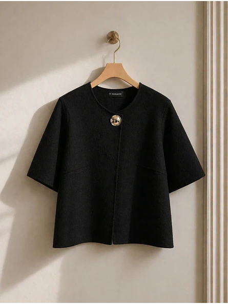 Chaleco tipo Capas Broche dorado Mujer  5