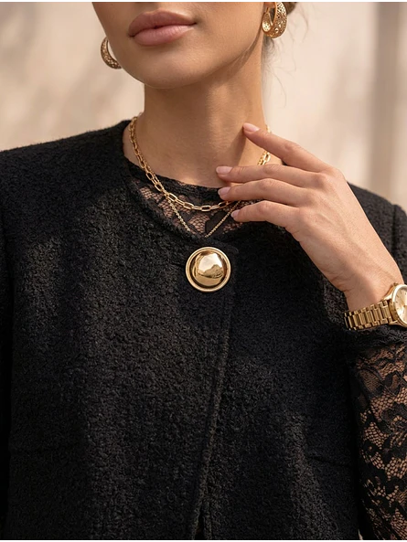 Chaleco tipo Capas Broche dorado Mujer  6