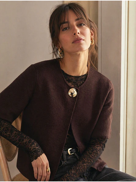 Chaleco tipo Capas Broche dorado Mujer  1