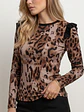 Polera Animal Print Café Mujer Manga Larga Invierno 2026 - Miniatura 5